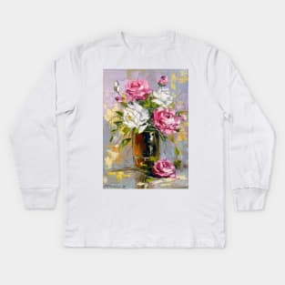 Bouquet of delicate roses Kids Long Sleeve T-Shirt